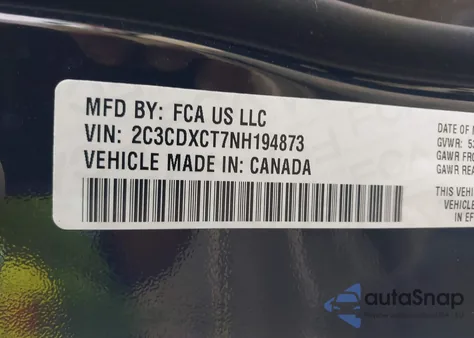 2022 Dodge Charger R/T z USA, uszkodzony, nr VIN 2C3CDXCT7NH194873